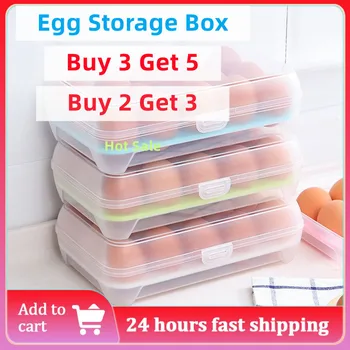 1/3 / 5ШТ Коробка для хранения яиц с 15 ячейками, принадлежности для домашней кухни, Холодильник, контейнер для яиц, коробка для хранения свежих продуктов, лоток из многослойного пластика