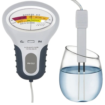 1 шт ABS 2 В 1 измеритель PH хлора, тестер хлора, устройство для тестирования качества хлорной воды, измерение CL2 для бассейна и аквариума