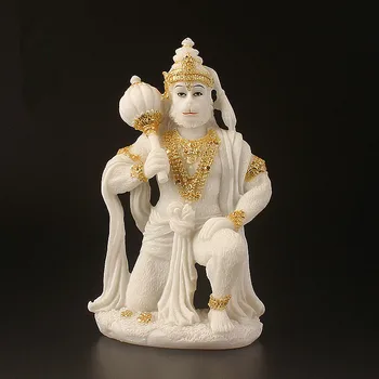 19-сантиметровая статуэтка Белой обезьяны индийского Бога в стиле ретро, изысканная классическая Статуэтка из смолы для украшения дома