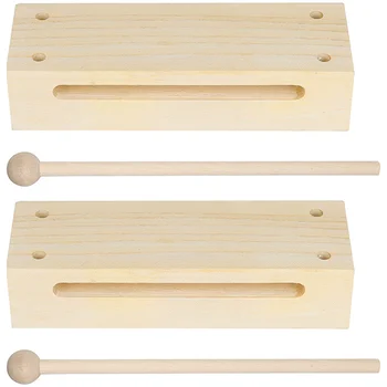 2 Комплекта Деревянных Молотков Блок Ксилофон Ударный Инструмент Orff Музыкальные Игрушки Ранние Развивающие Игрушки Для Детей