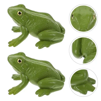 2 шт Миниатюрная модель лягушки, Износостойкие пластиковые фигурки для декоративных лягушек, интересные для детей