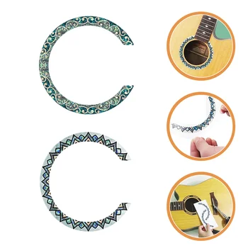 2 Шт Наклейки со звуковым отверстием Ручной декор Гитарного кольца Индивидуальные наклейки с розеткой из ПВХ