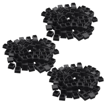 300 шт. пластиковых квадратных трубчатых вставок, заглушки 20 мм X 20 мм черного цвета