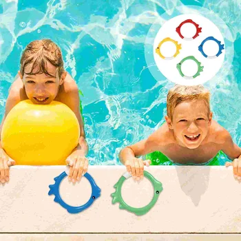 4 Шт. Красочное кольцо для дайвинга, подводная игрушка, детский чехол для костюма, Забавные пластиковые игровые наборы для вечеринки у бассейна на открытом воздухе
