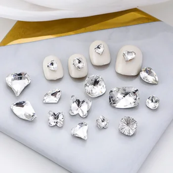 5 шт. Микс из страз, украшения для ногтей, роскошные украшения для ногтей, заостренные нижние камни для 3D-украшений, блестящий маникюр, драгоценный камень для ногтей