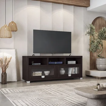 58-дюймовая подставка для телевизора Durbin для телевизоров до 75 дюймов, шкаф для телевизора Espresso, мебель для гостиной, современная подставка для телевизора