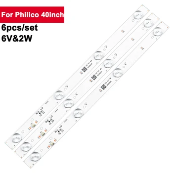6 шт./компл. 40-дюймовая 350-мм светодиодная лента подсветки для Philico 40in 4LED 40360*35021107 40L1500, 40L2500, DL4053 40630, Dl4053 (A) W, 40 L1500