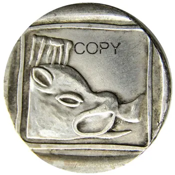 G (41) ЛИТТОС на Крите Редкая Серебряная монета 320 г.до н.э., древнегреческая посеребренная копия монеты
