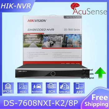 HIK 8-Канальный PoE AcuSense 4K NVR DS-7608NXI-K2/8P AI С помощью камеры Распознавания лиц 2 интерфейса SATA Воспроизведение Сетевых Видеомагнитофонов