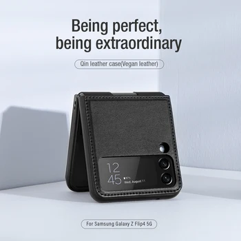 NILLKIN для Samsung Galaxy Z Flip 4 5G W23 Флип кожаный чехол защита от падения и царапин магнитный всасывающий кронштейн крышка
