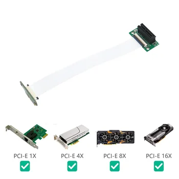 PCI-E 36Pin 1X Удлинительный кабель со светодиодом питания 12 В и пластиковой прокладкой для печатной платы (двойное Вертикальное направление на 90 градусов)