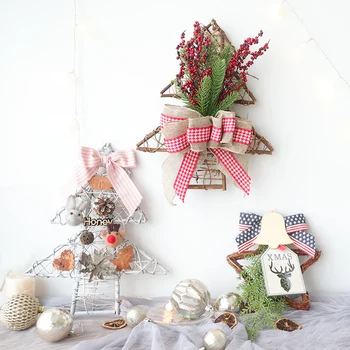 Shendie Nordic Christmas Деревянный Старик, Снеговик, Подвеска с лосем, Украшение для Рождественской елки, Подвеска для Рождественского украшения
