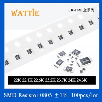 SMD резистор 0805 1% 22K 22.1K 22.6K 23.2K 23.7K 24K 24.3K 100 шт./лот микросхемные резисторы 1/8 Вт 2.0 мм * 1.2 мм