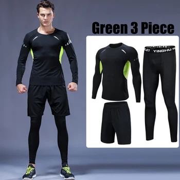 TaoBo Мужская Спортивная одежда для фитнеса из 3шт, Шорты, брюки, компрессионные колготки, брюки, мужские спортивные штаны, леггинсы для фитнеса, брюки, мужские