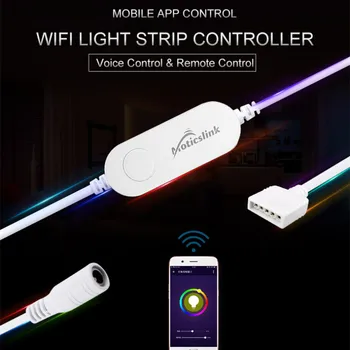 Tuya WiFi Mini LED Light Belt Controller, Интеллектуальный контроллер освещения RGBW, Диммер, дистанционное голосовое управление, Умный дом, Echo Google