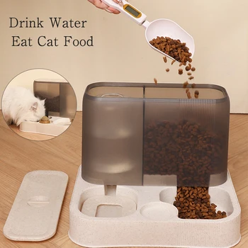 Автоматическая кормушка для кошек, фонтан для воды, миска для еды и принадлежности для домашних животных - Автоматическая кормушка для кошек