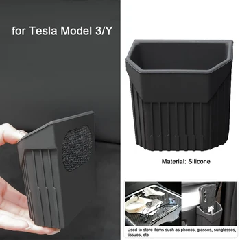 Автомобильный Ящик Для Хранения Tesla Model 3/Y Держатель Телефона Кронштейн Чашка Тканевые Солнцезащитные Очки Органайзер Аксессуары Для Интерьера Авто