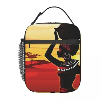Африканская студенческая школьная сумка для ланча, Оксфордская сумка для ланча для офиса, путешествий, кемпинга, термоохладитель, ланч-бокс