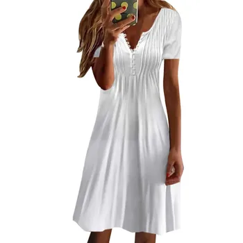 Белые женские платья-футболки с коротким рукавом, Летние свободные платья в стиле бохо с цветочным принтом, элегантное праздничное платье миди для вечеринок, Vestidos