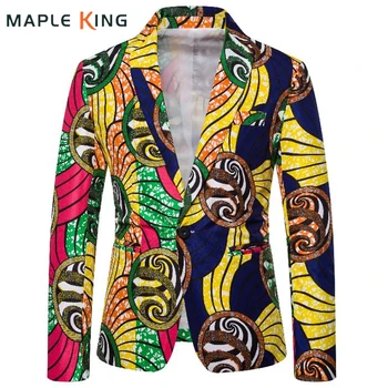 Блейзеры с разноцветным принтом в этническом стиле для мужчин, Африканская одежда, белье, Дешевые Элегантные Мужские костюмы Ternos Social Masculino, куртки