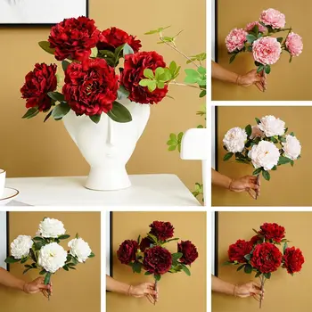 Венок своими руками 40 см 1 пучок искусственных цветов, Шелковые искусственные цветы пиона для вечеринки|свадьбы|украшения дома