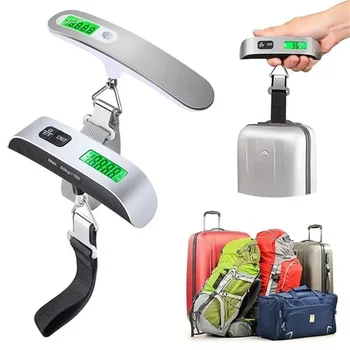 Весы Багажные Весы для подвешивания электронного багажа Цифровой ремень весом 50 кг / 110 фунтов Дорожный чемодан с грузом для инструментов Портативный