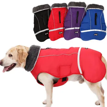 Водонепроницаемая куртка для собак, зимняя одежда для домашних собак, одежда с застежкой-молнией, тревожная куртка, Размер от маленького до 3XL