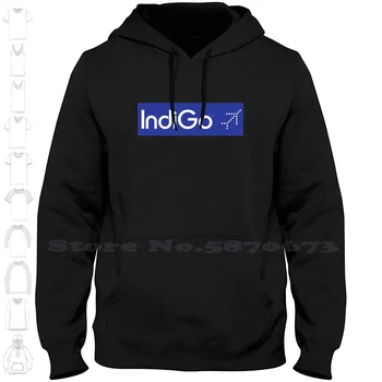 Высококачественная толстовка с логотипом бренда IndiGo Logo 2023, Новая графическая толстовка