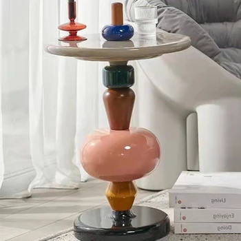 Датский дизайнер sugar gourd net, креатив знаменитостей, несколько красочных маленьких круглых столиков, журнальный столик в скандинавской гостиной, спальне