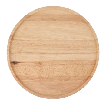 Деревянная тарелка, Экологичный Сервировочный Поднос, Антидеформационный, Многофункциональный, Утолщенный, круглый, простой для кухни