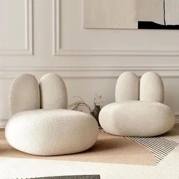 Диван в гостиной, молочно-белый диван, кресло с мультяшным кроликом, современная элегантная мебель для гостиной, дизайнерское кресло Nordic lounge