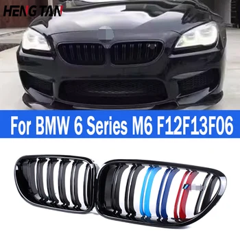 Для BMW 6 серии M6 F12 F13 F06 10-17 Автомобильный стайлинг ABS Ярко-черная передняя средняя решетка Рамка Решетка Сетка крышка