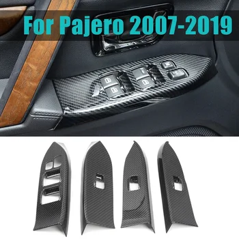 Для Mitsubishi Pajero 2007-2019 Кнопка включения внутреннего стеклоподъемника автомобиля, панель, отделка Рамы, Декоративные Аксессуары