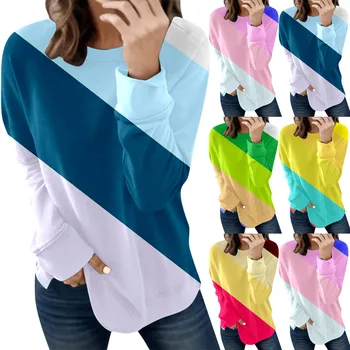 Женская осенне-зимняя повседневная мода, пуловер с круглым вырезом и длинным рукавом, толстовка, простой Цветной свитер на молнии с четвертью, Женский