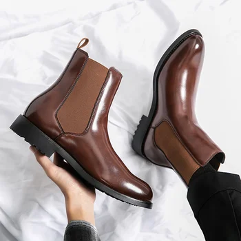Зимние ботинки Мужские коричневые высококачественные ботинки 
