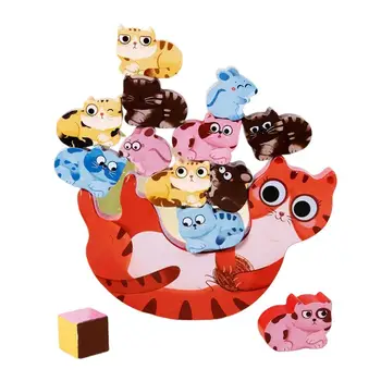 Игрушка для укладки блоков Деревянные животные, укладывающие блоки, забавные игрушки для тренировки навыков развития мозга детей, подарки на день рождения для мальчиков