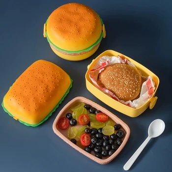 Коробка для ланча для гамбургеров; Двухъярусная коробка для бургеров; Микроволновая печь; Контейнер для детского школьного питания; Набор посуды; Коробка для хранения свежих фруктов.