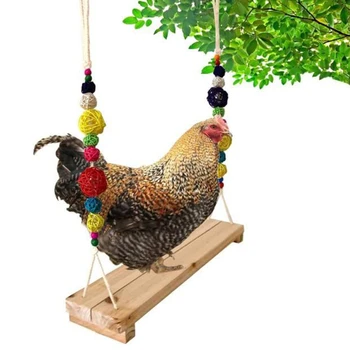 Красочные игрушки-качели с курицей Ручной работы, подставка для окуня для кур, тренировка птиц и попугаев Высокого качества