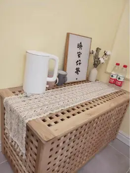 Магазин одежды Wanghong табурет для переодевания обуви Прихожая массивный деревянный ящик ящик для хранения ящик для хранения решетчатый ящик табурет корзина для белья чай