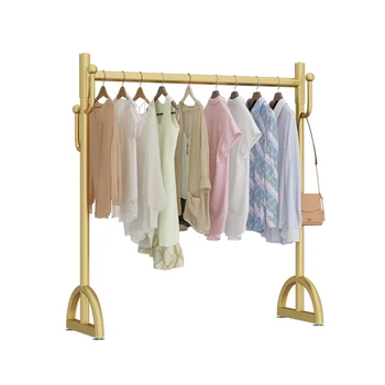 Магазинная вешалка для одежды из золотого металла В помещении Бутик-витрина для пальто Вешалка для одежды Напольная Современная мебель