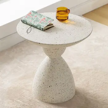 Маленький приставной столик в кремовом винтажном стиле Nodic, Белый журнальный столик, креативный маленький круглый столик для гостиной, приставной столик для дивана