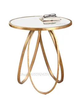 Мебель в скандинавском стиле, Приставной столик, Угловой столик, Приставной столик, Кованое железо, Золотой журнальный столик, Стеклянный столик, Диван, Приставной столик, Простой металл