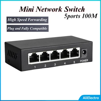 Мини-Сетевой Коммутатор YYS-1005 10/100 м 5 Портов Высокоскоростной Сетевой Коммутатор RJ45 100 Мбит/с Fast Ethernet