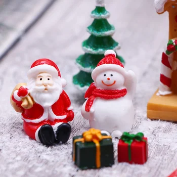 Миниатюрные модели снеговиков для домашнего декора из рождественской смолы, креативный Рождественский фестиваль елок своими руками, крошечные фигурки