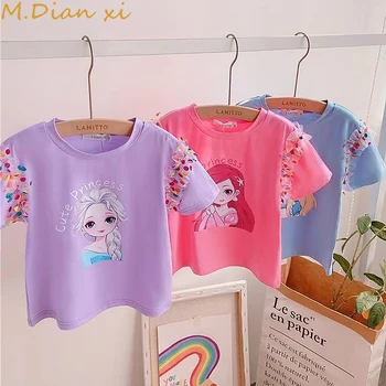 Модные детские летние футболки из хлопка с героями мультфильмов, одежда для малышей, детские топы, футболки для мальчиков и девочек
