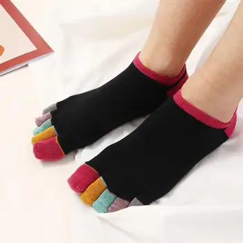 Модные дышащие хлопковые противоскользящие носки с потным носком, носки на лодыжках, носки на 5 пальцев, носки-лодочки