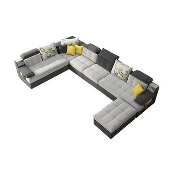 Набор диванов для гостиной U Мебель для дома современные льняные секционные диваны из конопляной ткани в американском стиле кантри muebles de sala moveis para casa