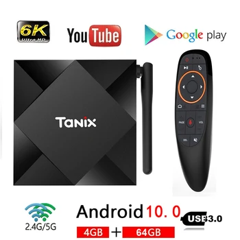 НОВЫЙ Android 10,0 TV Box Макс 4 ГБ ОЗУ 64 ГБ ПЗУ Allwinner H616 Tanix TX6S Android 10 Четырехъядерный 6K Двойной Wifi медиаплеер TX6 Youtube