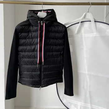 Осень-зима, мужская и женская повседневная куртка Y2K с капюшоном, вязаный сплайсинг, свободный кардиган, однотонное теплое пальто, модная одежда