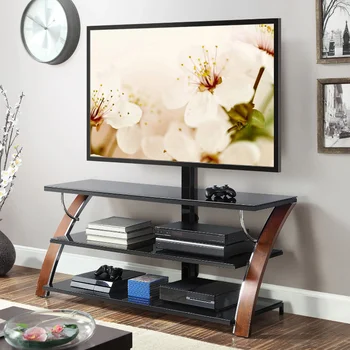 Подставка для телевизора с плоским экраном Whalen Payton 3 в 1 для телевизоров до 65 дюймов, коричнево-вишневый шкаф для телевизора, мебель для гостиной, подставка для телевизора